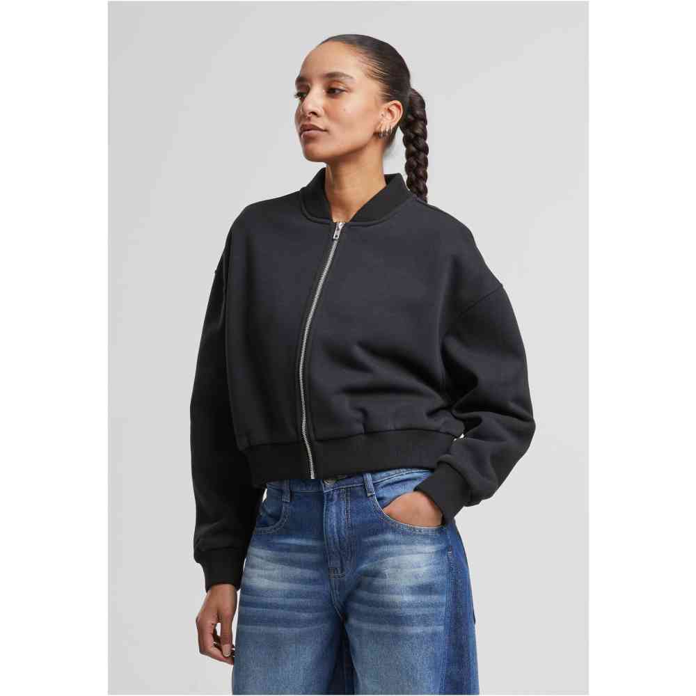 Urban Classics - Short Sweat Pullover mit Reißverschluss - Schwarz